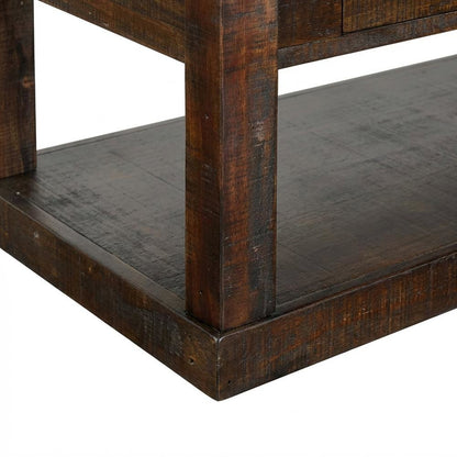Dark Brown Coffee Table with Casters for Easy Mobility and Traditional Style