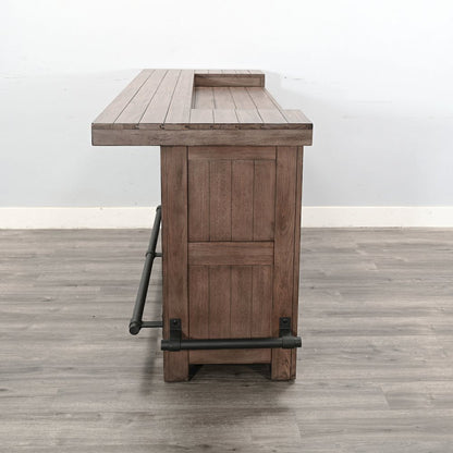 80" Traditional Wood Home Bar with Stools