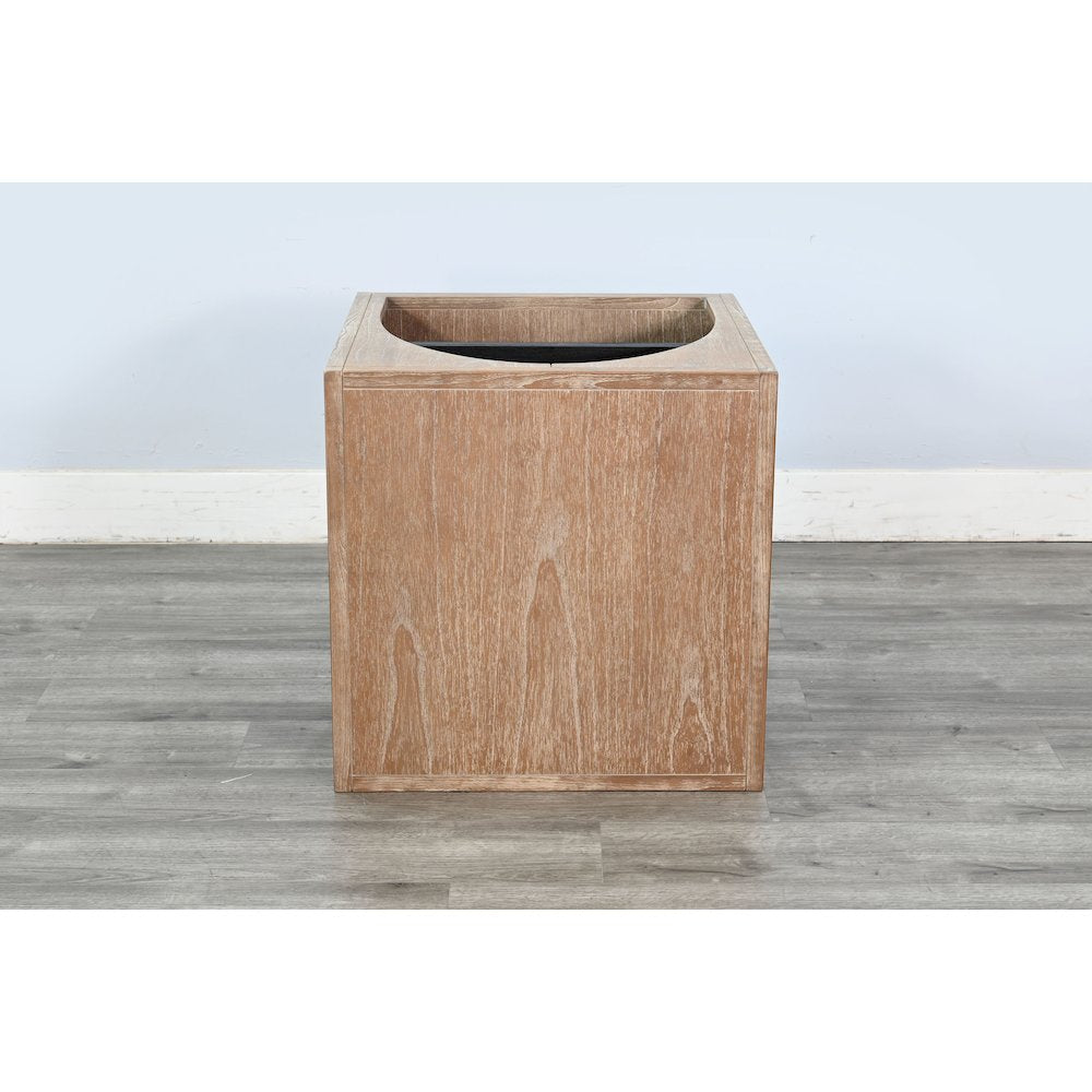 Modern Wood End Table with Arched Open Shelf Design