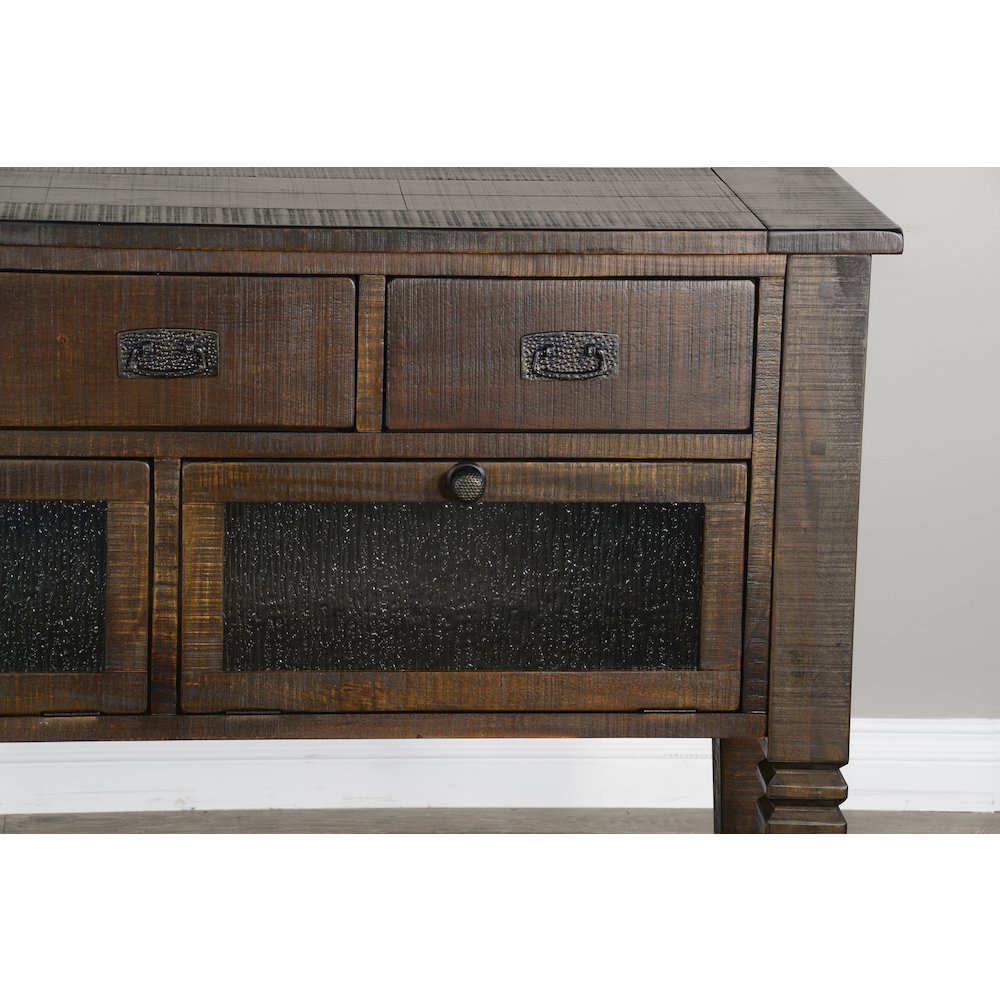 Homestead 54" Transitional Mahogany Wood Server in Tobacco Leaf