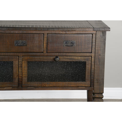Homestead 54" Transitional Mahogany Wood Server in Tobacco Leaf