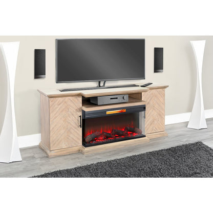 51.5" Wide Arch Bookcase with Electric Fireplace