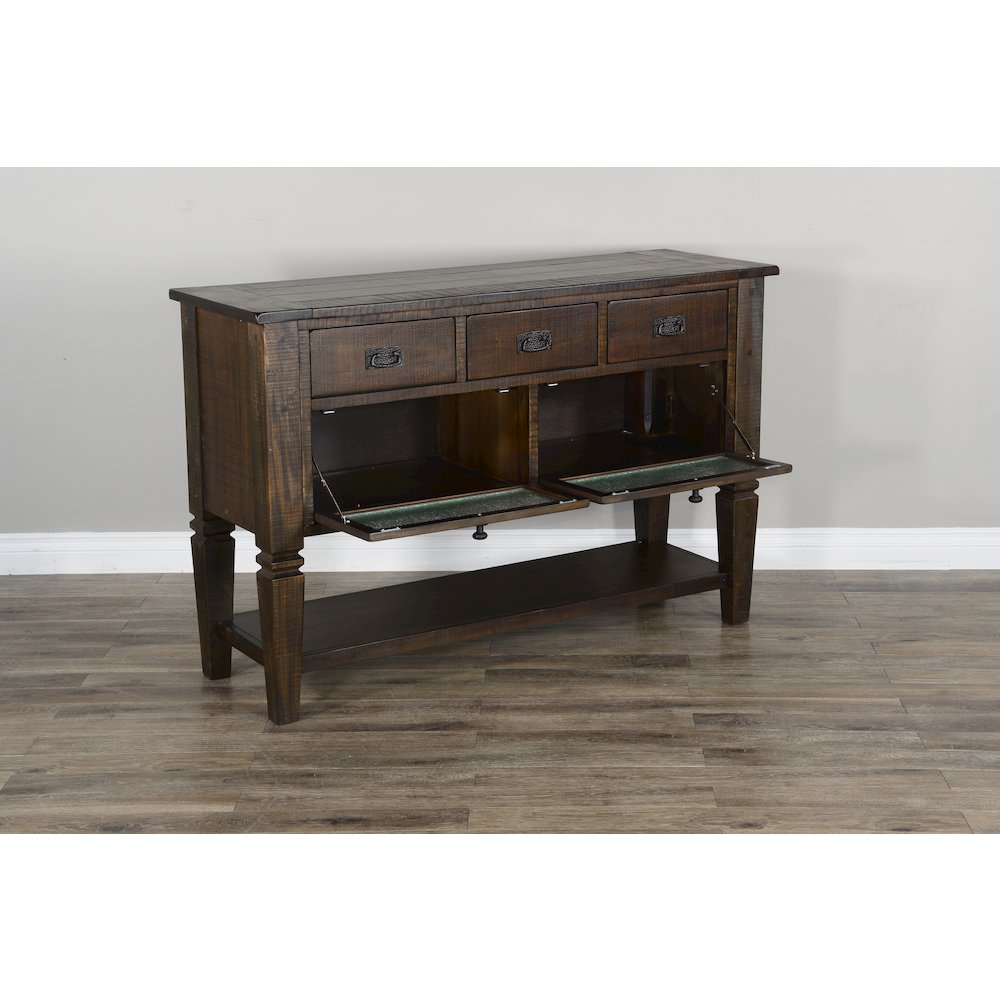 Homestead 54" Transitional Mahogany Wood Server in Tobacco Leaf