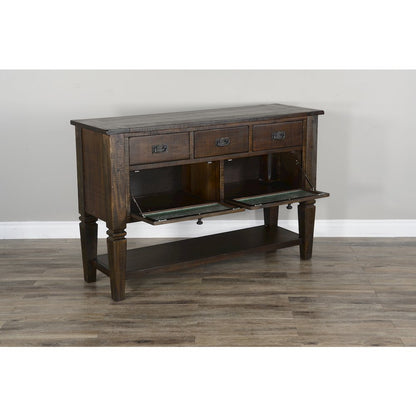 Homestead 54" Transitional Mahogany Wood Server in Tobacco Leaf