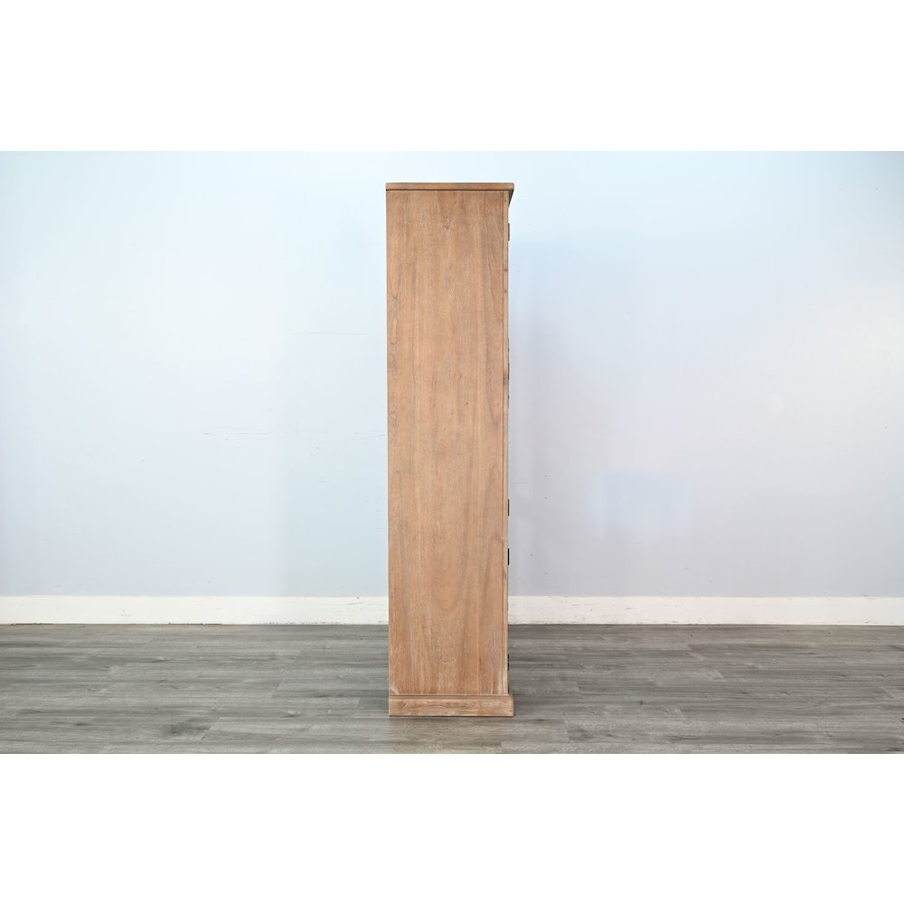 Elena Tall Wood Cabinet with Arched Glass Doors