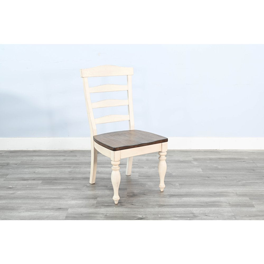 Pasadena Wood Ladderback Chair (Set of 2), Buckskin/Marble White