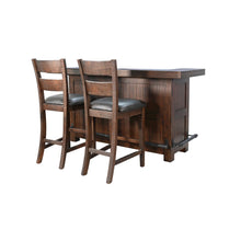 80" Traditional Wood Home Bar with Stools