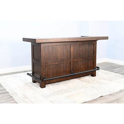 80" Traditional Wood Home Bar with Stools