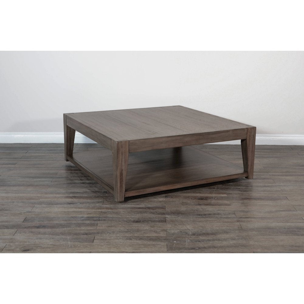 Doe Valley Mahogany Wood Coffee Table with Casters in Light Brown