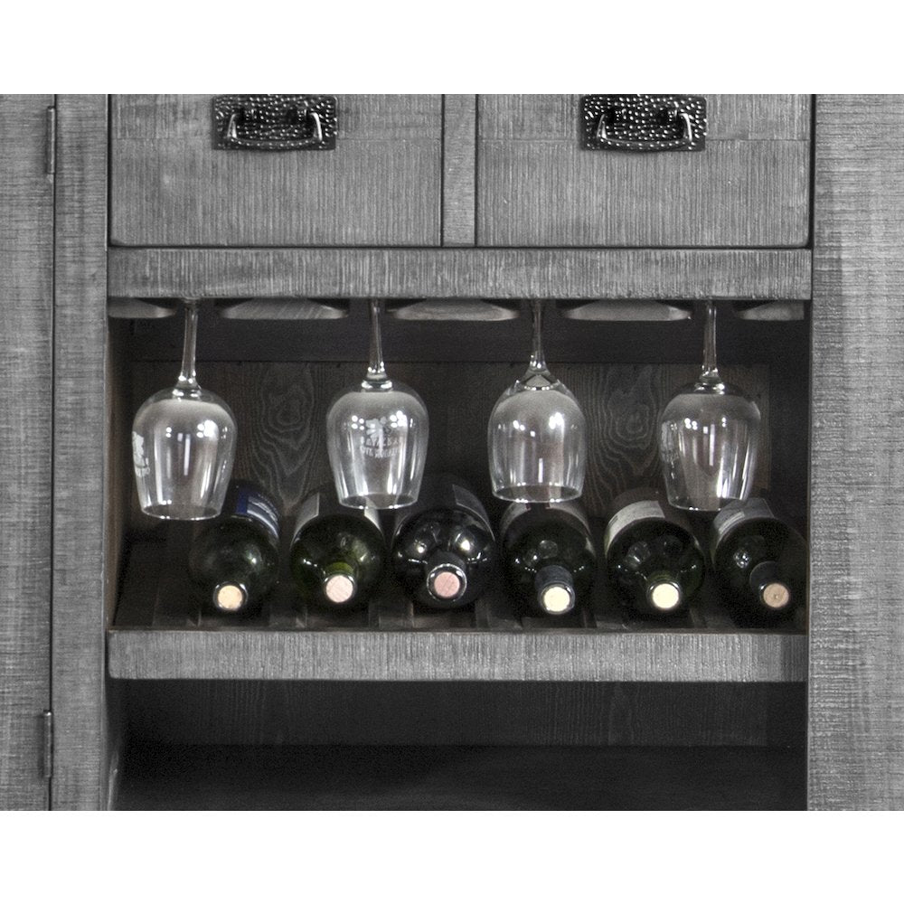 80" Traditional Wood Home Bar with Stools