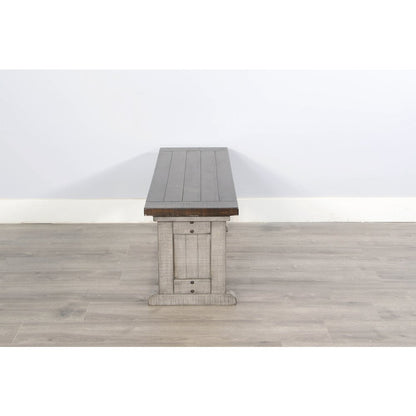 Wood Side Bench, Tobacco Leaf/Alpine Grey