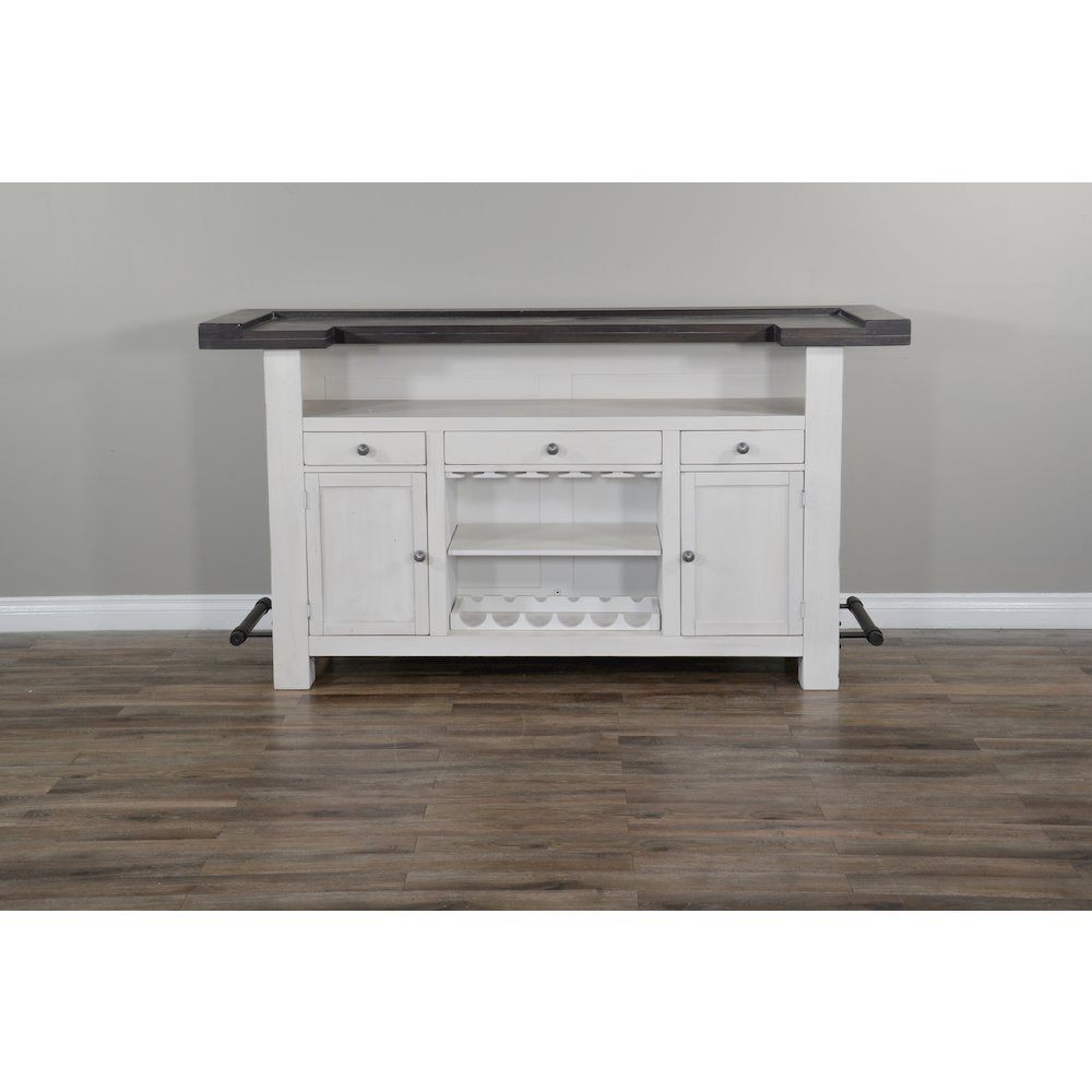 78" Farmhouse Wood Home Bar Set