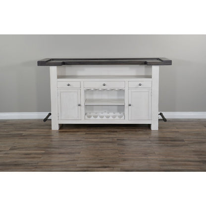 78" Farmhouse Wood Home Bar Set