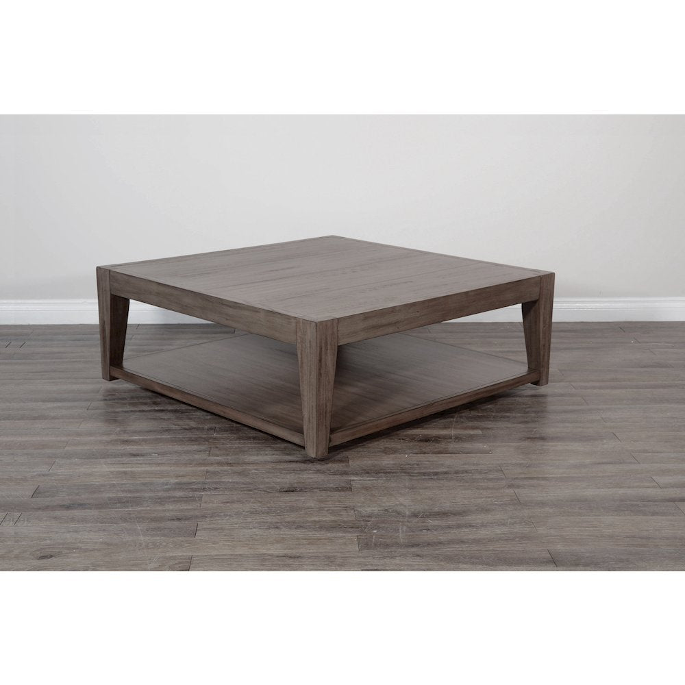 Doe Valley Mahogany Wood Coffee Table with Casters in Light Brown