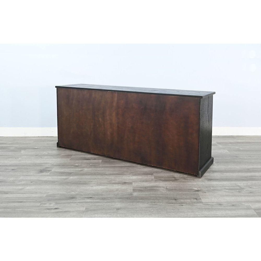 Elena Modern Black Wood Display Cabinet with Arched Glass Doors