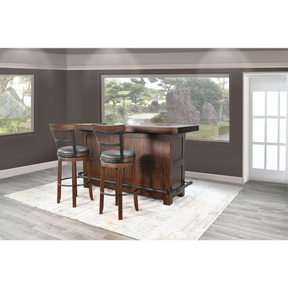 80" Traditional Wood Home Bar with Stools