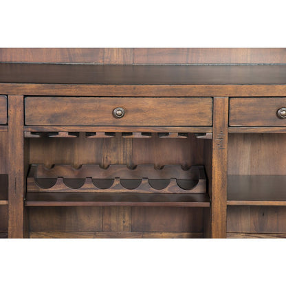 78" Farmhouse Wood Home Bar Set