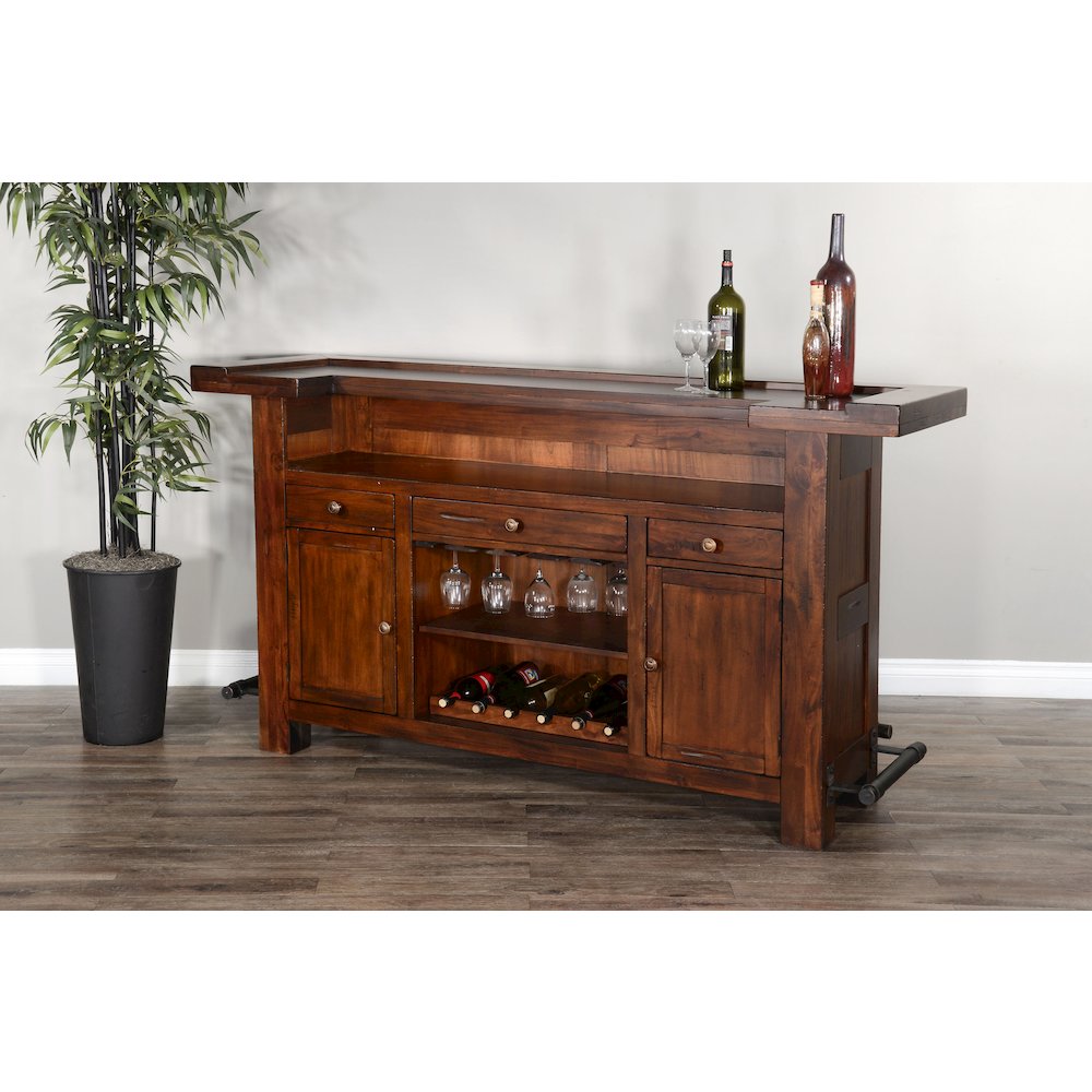 78" Farmhouse Wood Home Bar Set