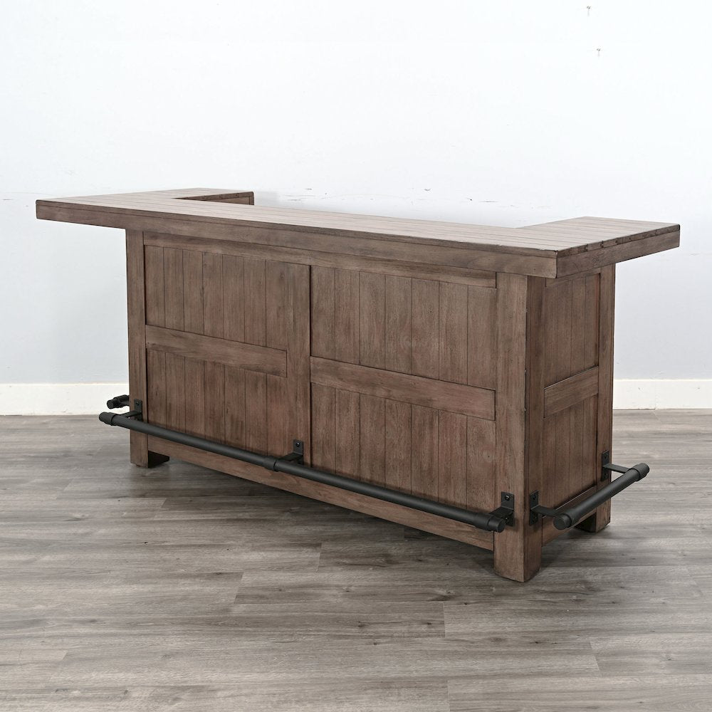 80" Traditional Wood Home Bar with Stools