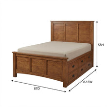 Solid Mindi Platform Bed in Mission Style with Oil-Rubbed Bronze Hardware