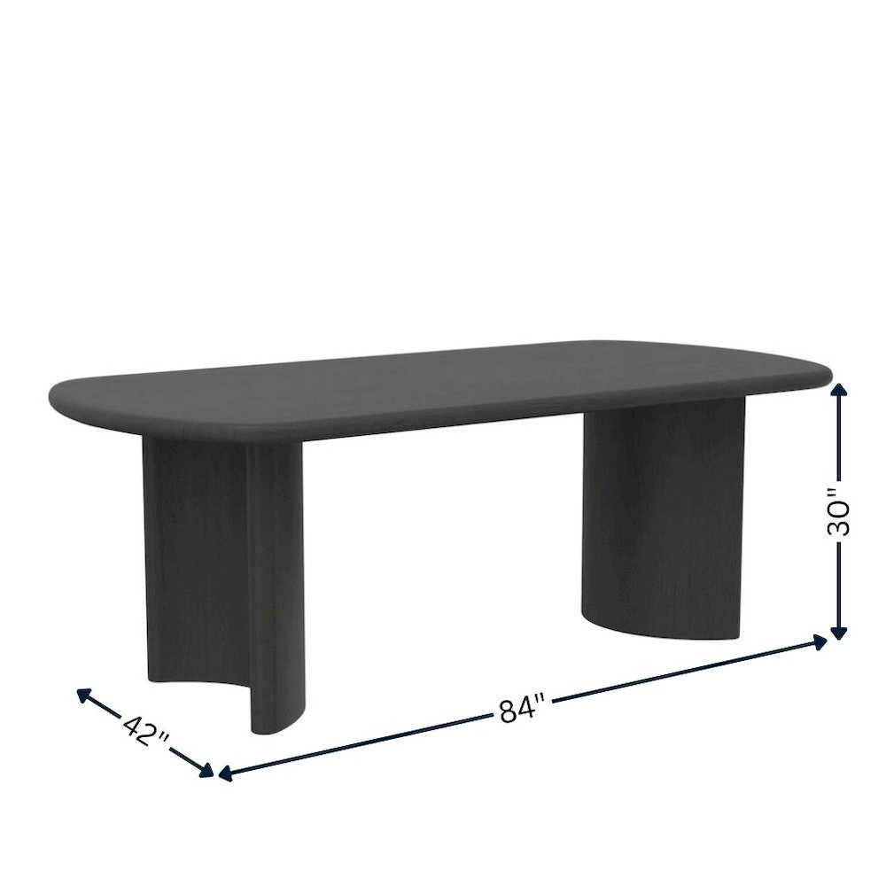 Dining Table Black Modern Design Durable Construction Solid Wood Surface