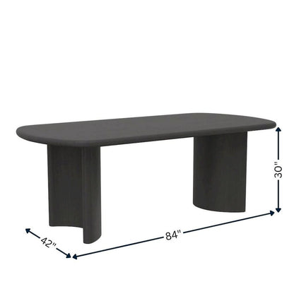 Dining Table Black Modern Design Durable Construction Solid Wood Surface