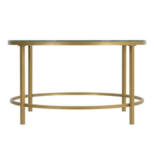Glass Top Gold Coffee Table with Round Design and Modern Style