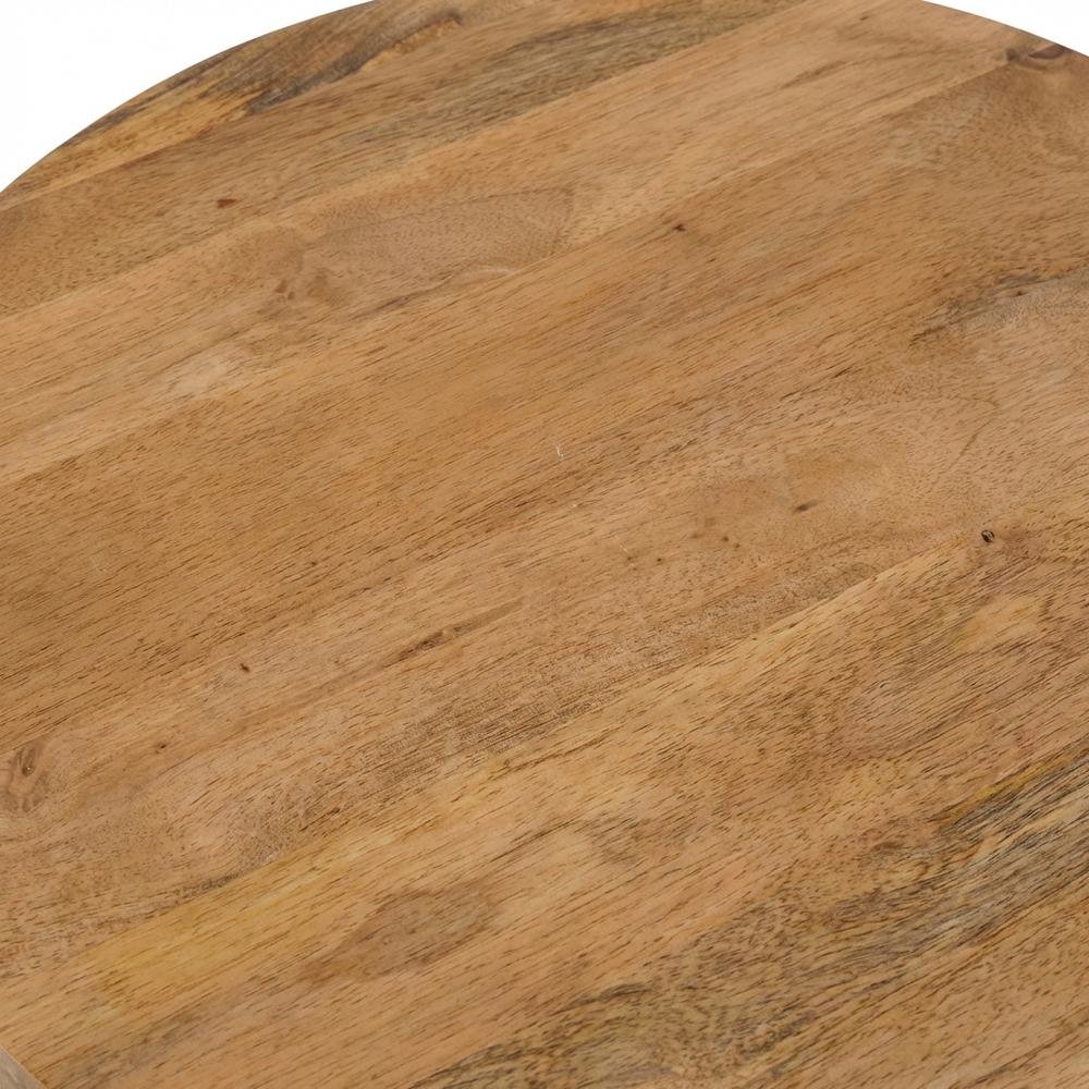 Round Mango Wood Coffee Table in Natural Finish for Living Room