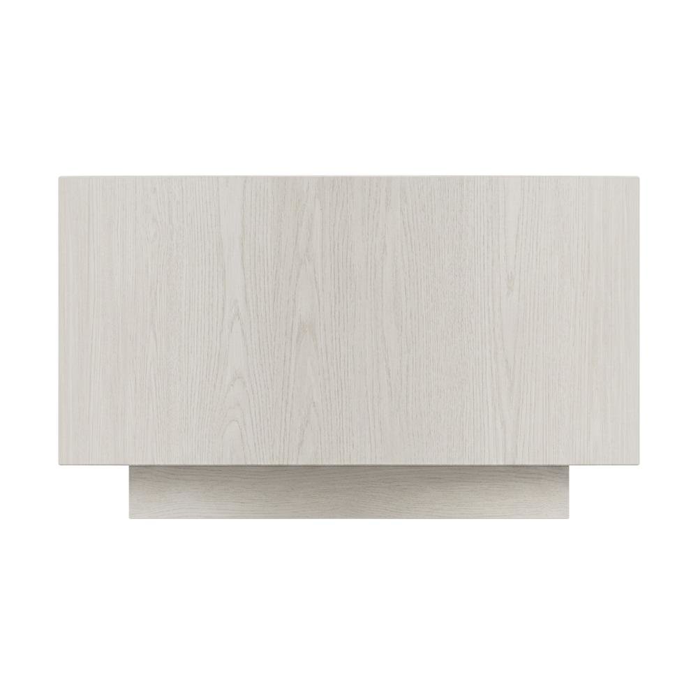 Round Wooden Coffee Table in White with Mango Wood Finish, 42 Inches