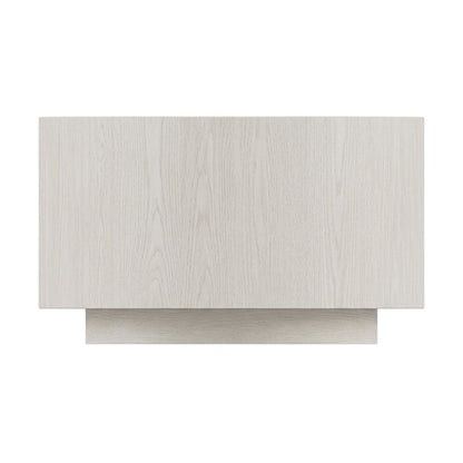 Round Wooden Coffee Table in White with Mango Wood Finish, 42 Inches