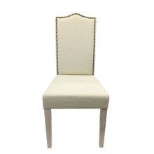 Rubberwood Parsons Dining Chair with Linen Seat, Natural Driftwood, Linen