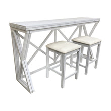 Taylor Flip Top Bar Table with 4 Backless Counter Stools - Antique White