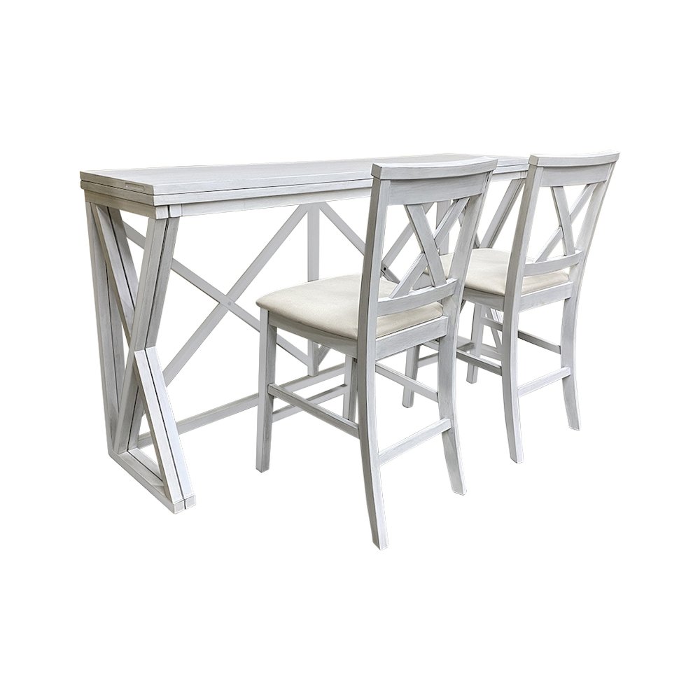 Taylor Flip Top Bar Table with 4 Counter Stools - Antique White
