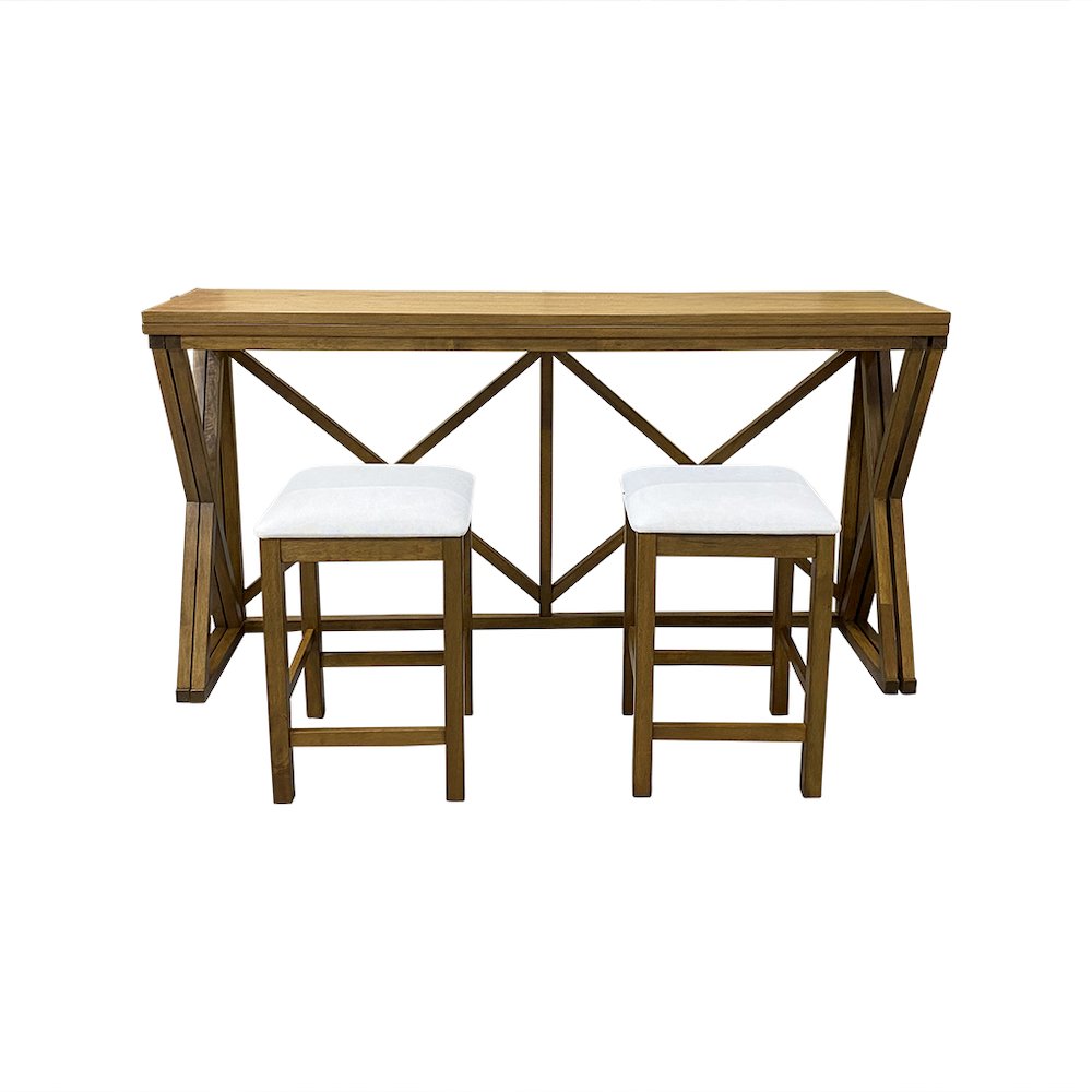 Taylor Flip Top Bar Table with 4 Backless Counter Stools - Golden Oak