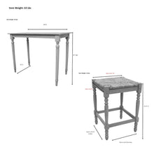 Hawthorne Bar Table with 2 Counter Stools - Antique White