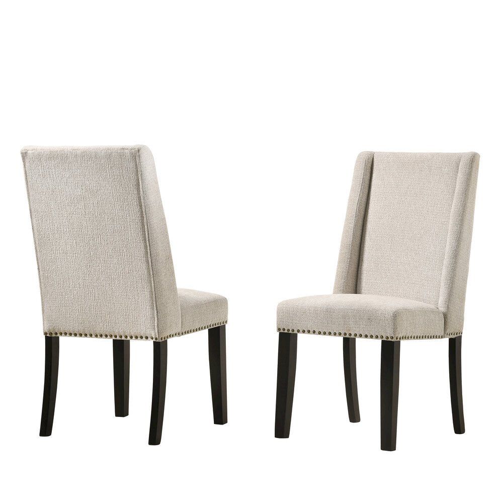 Gio 54" Pedestal Dining Table and 4 Laurant Upholstered Dining Chairs