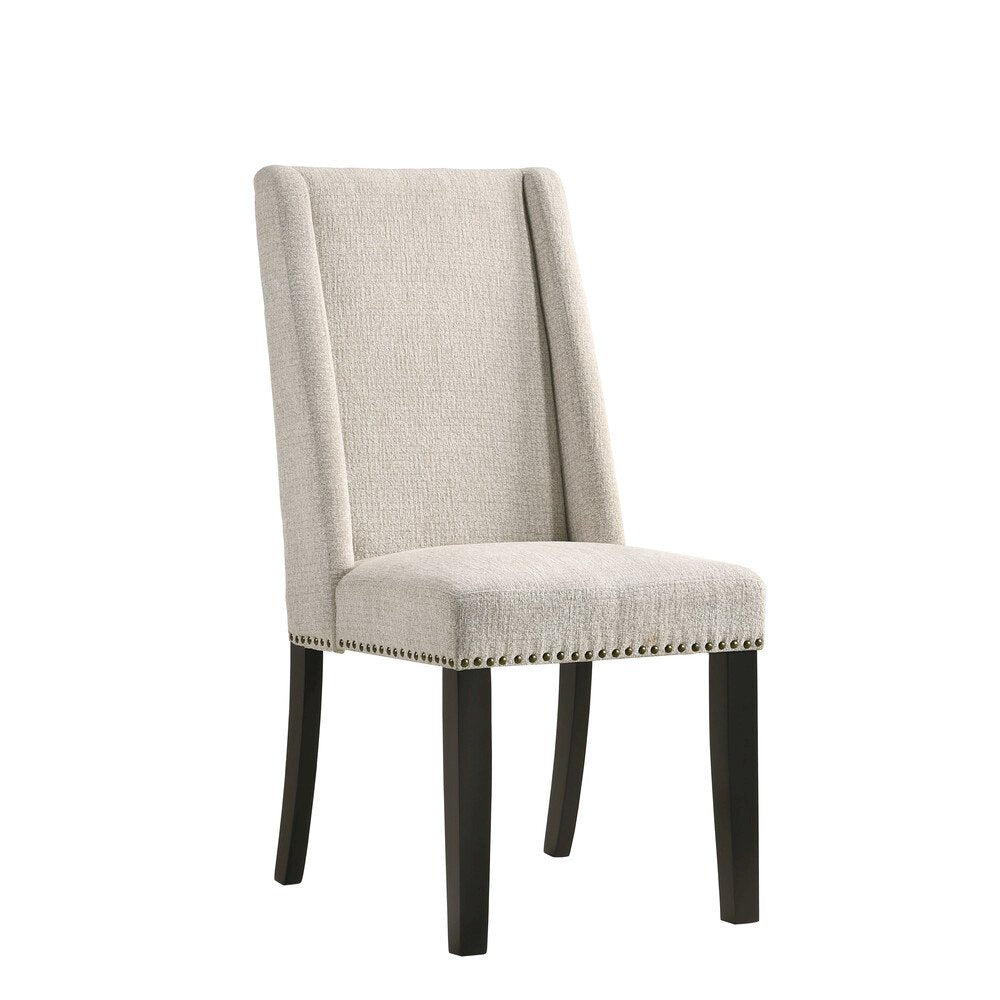 Gio 54" Pedestal Dining Table and 4 Laurant Upholstered Dining Chairs