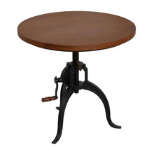 Rustic Adjustable Coffee Table, Mango Wood Top, Cast Iron Base