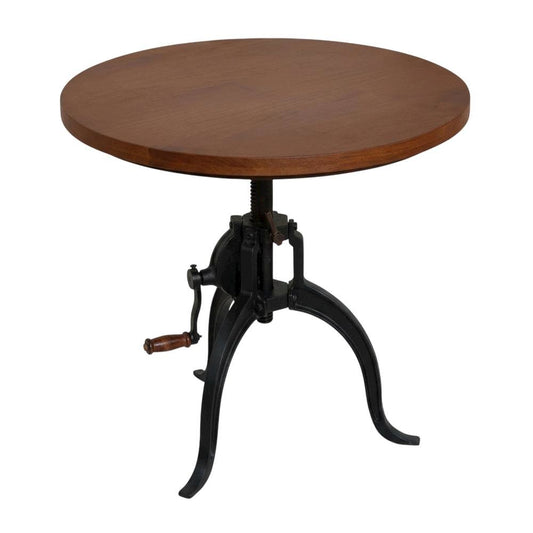 Rustic Adjustable Coffee Table, Mango Wood Top, Cast Iron Base