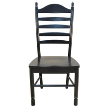 Rubberwood Farmhouse Dining Chair with Ladder Back, Antique Black