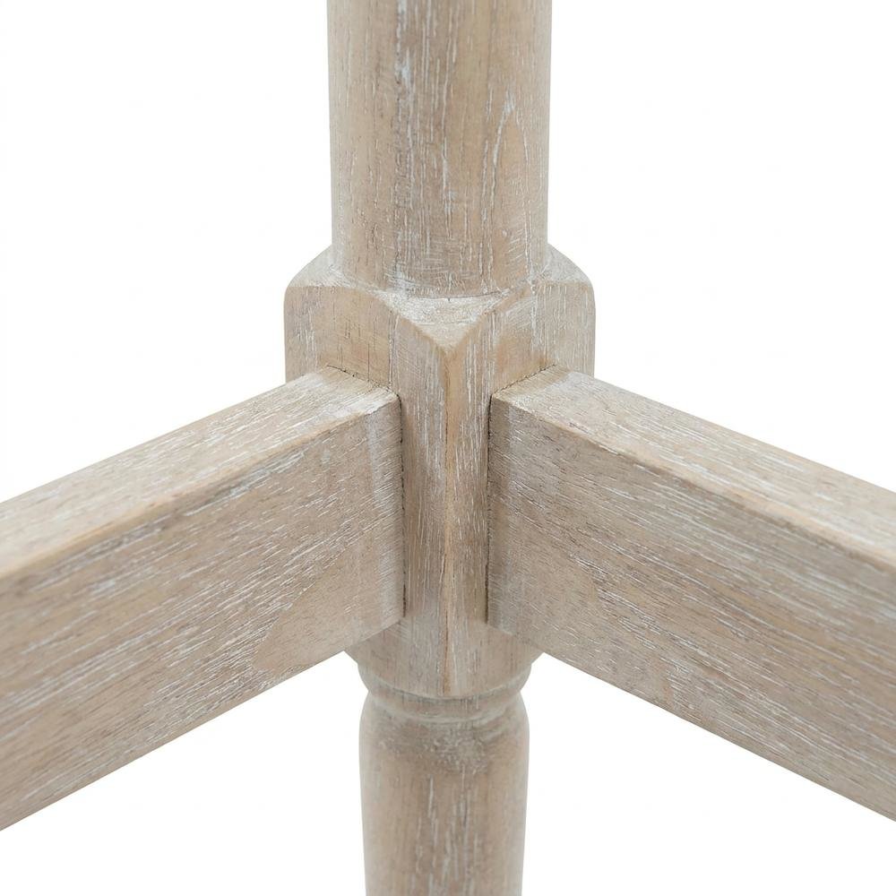 Rubberwood Farmhouse Dining Chair with Ladder Back, Natural Driftwood