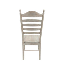 Rubberwood Farmhouse Dining Chair with Ladder Back, Natural Driftwood