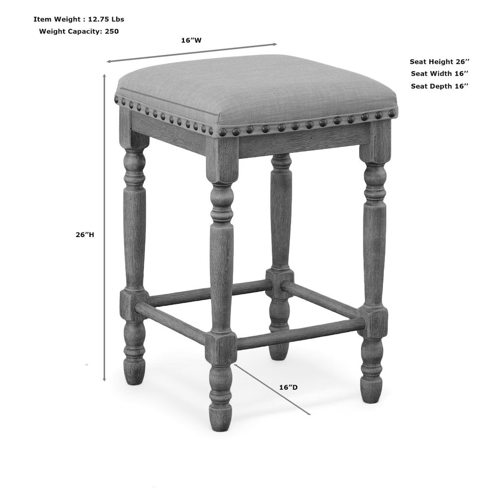 Brittany Bar Table with 4 Counter Stools - Vintage Walnut