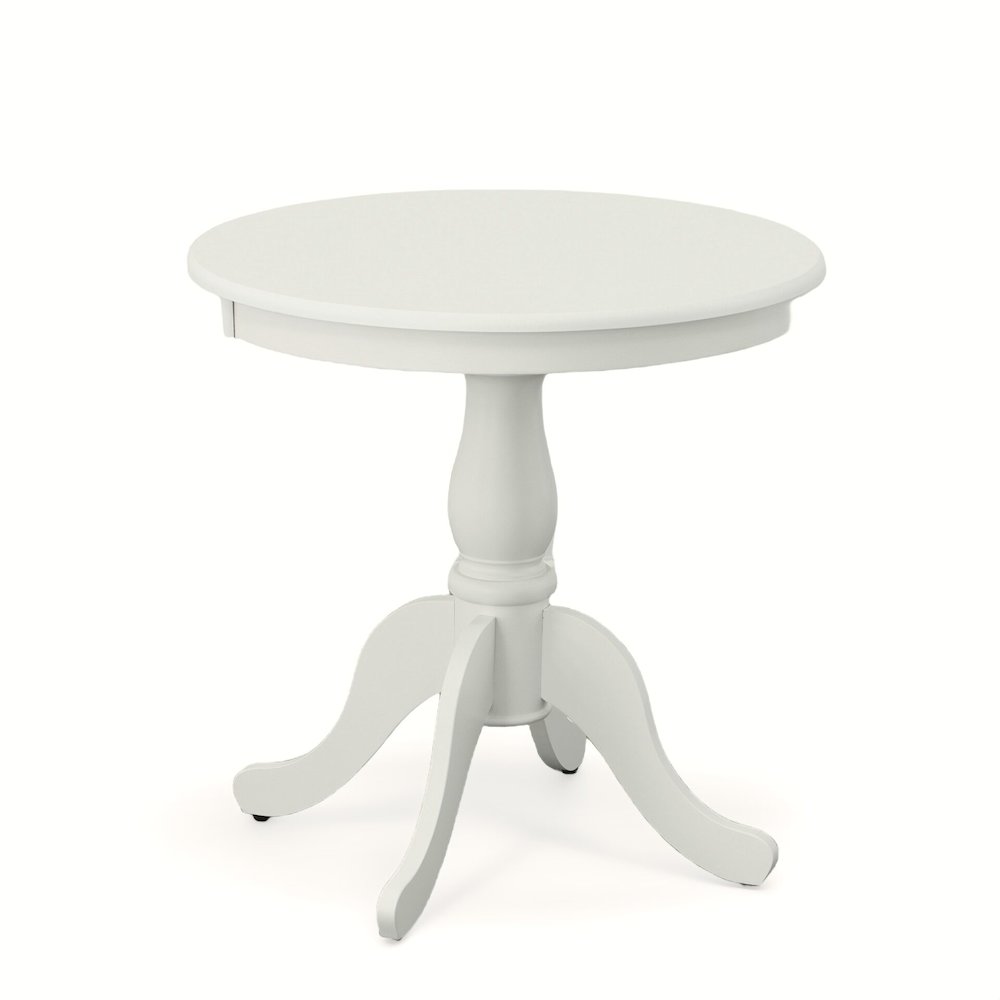 Fairview 30" Pedestal Dining Table with 2 Windsor Dining Chairs - Pure White
