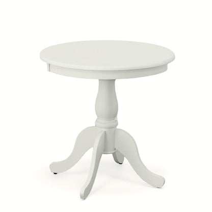 Fairview 30" Pedestal Dining Table with 2 Windsor Dining Chairs - Pure White