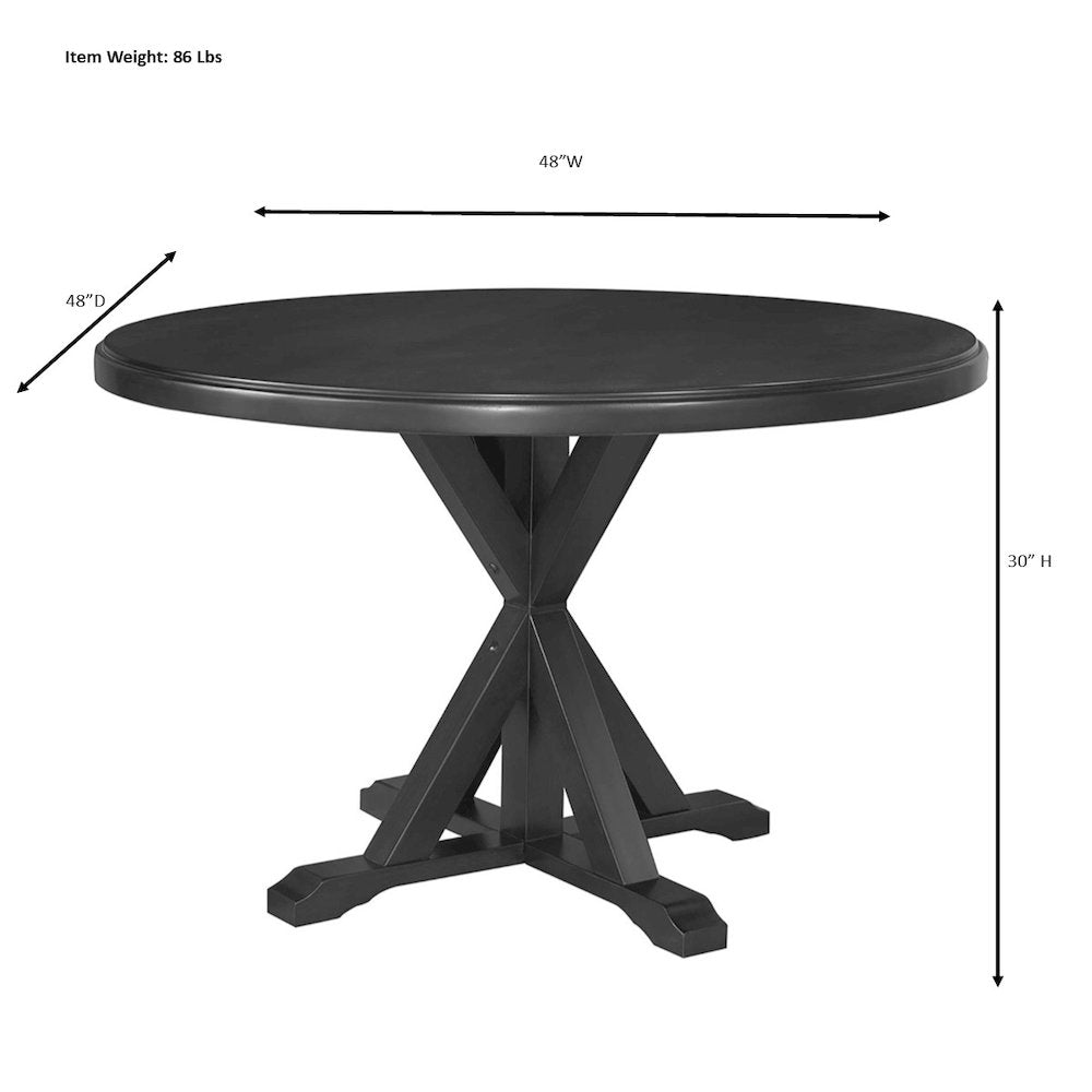 Monet X Base Dining Table with 2 Whitman Dining Chairs - Antique Black