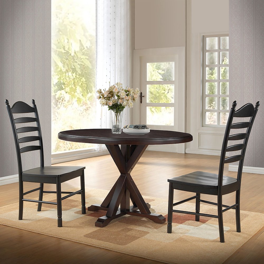 Monet X Base Dining Table with 2 Whitman Dining Chairs