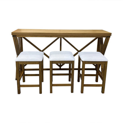 Taylor Flip Top Bar Table with 4 Backless Counter Stools - Golden Oak