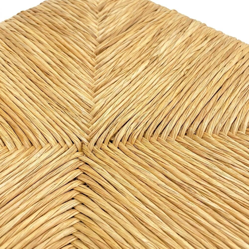 Rubberwood Rush-Seat Dining Chair with Ladder Back, Natural Driftwood, Natural
