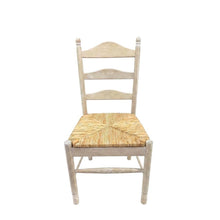 Rubberwood Rush-Seat Dining Chair with Ladder Back, Natural Driftwood, Natural
